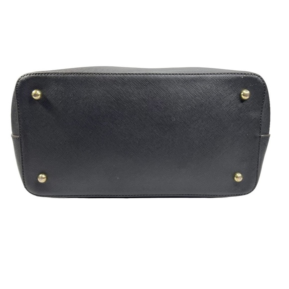 Anne Klein Black Structured Double Handle Dome Satchel Purse Bag - Picture 4 of 12